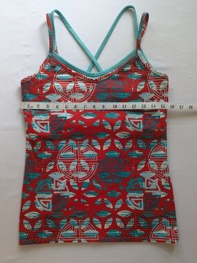Soybu Red & Teal Geometric Strappy  Tank
